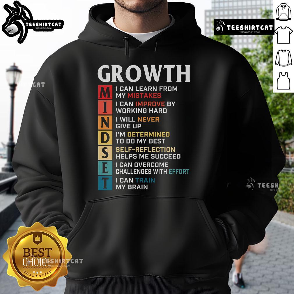 Official Growth Mindset Definition motivational quote on a stylish hoodie, perfect for inspiring personal development.