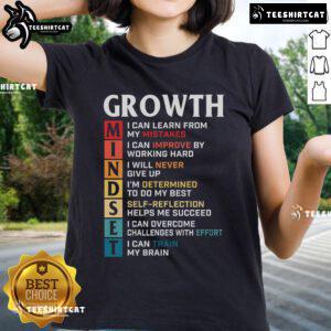 Official Growth Mindset Definition motivational quote on a stylish ladies tee, perfect for inspiration and empowerment.