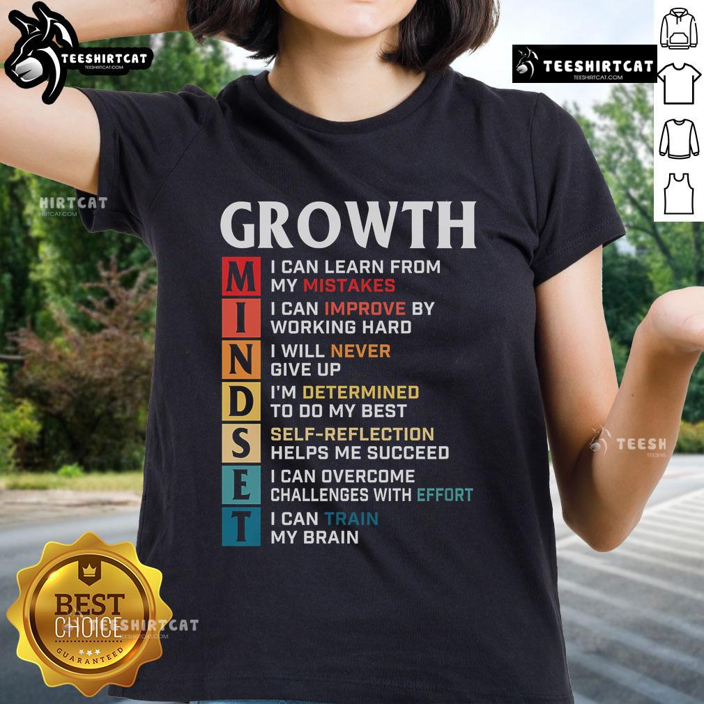 Official Growth Mindset Definition motivational quote on a stylish ladies tee, perfect for inspiration and empowerment.