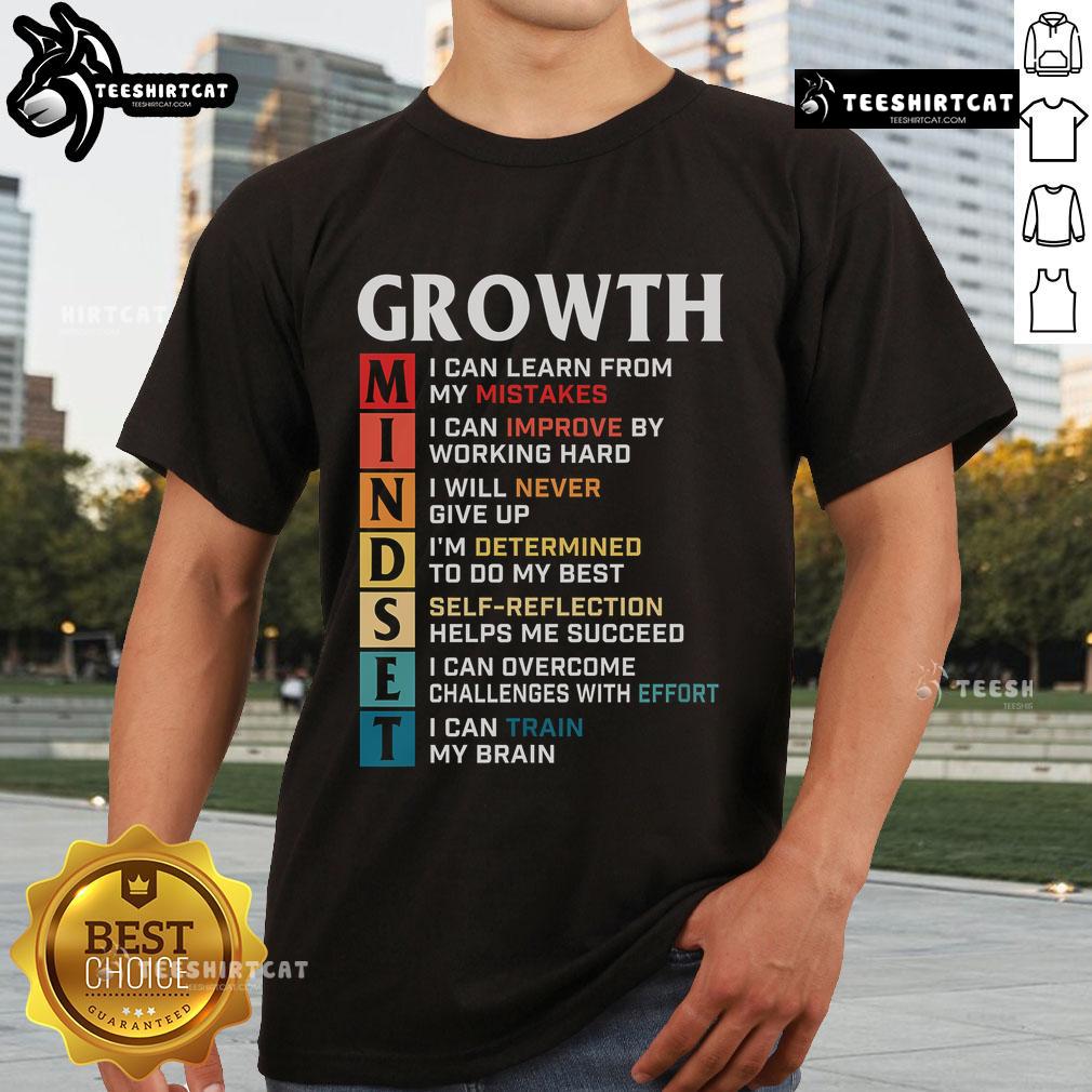 Official Growth Mindset Definition Motivational Quote T-Shirt design featuring inspiring text for personal development.