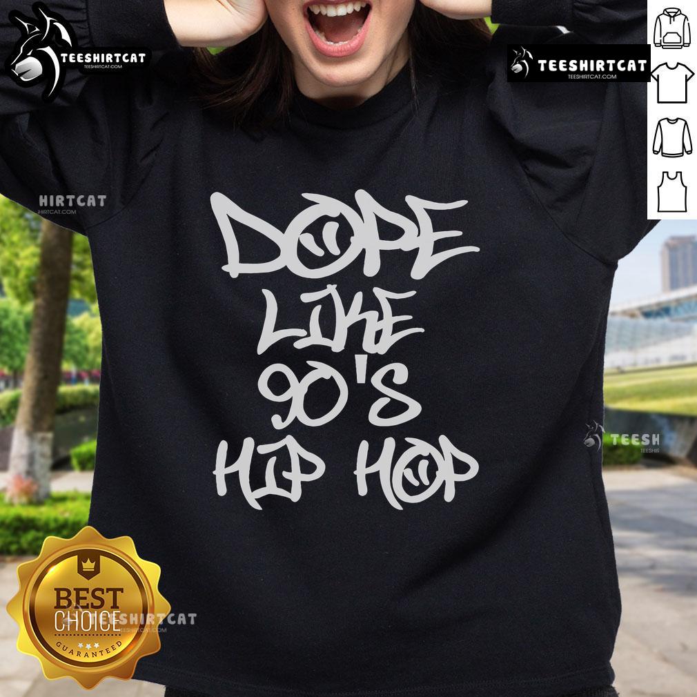 Official I Love 90s Hip Hop sweatshirt featuring vibrant graphics celebrating 90s hip hop culture and style.