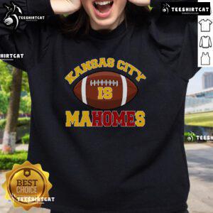 Official Kansas City Mahomes KC football fan sweatshirt featuring bold team colors and logo for passionate supporters.