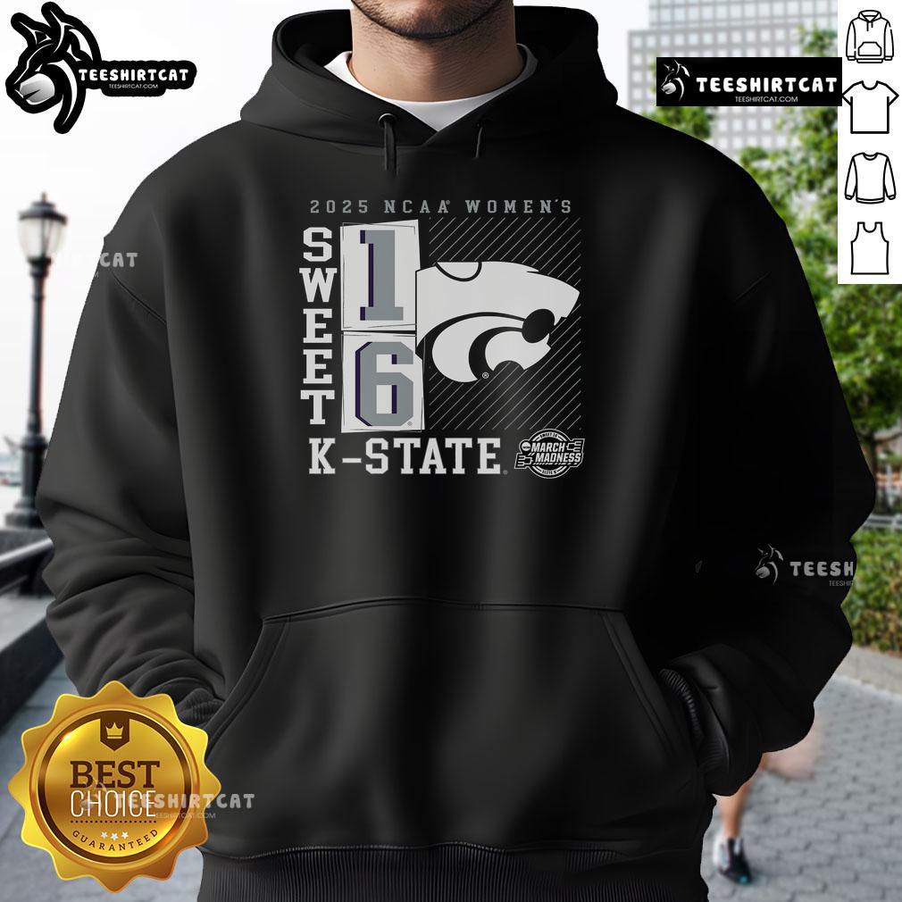 Official Kansas State Wildcats 2025 NCAA Women's Basketball Tournament Sweet 16 No Look Pass Hoodie in vibrant team colors.