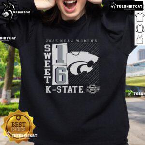 Alt Text: Official Kansas State Wildcats 2025 NCAA Women's Basketball Tournament sweatshirt featuring a No Look Pass design.