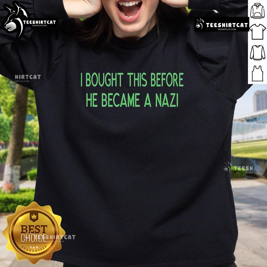 Official Kendrick Lobstar sweatshirt featuring 'I Bought This Before He Became A Nazi' design, perfect for fans.