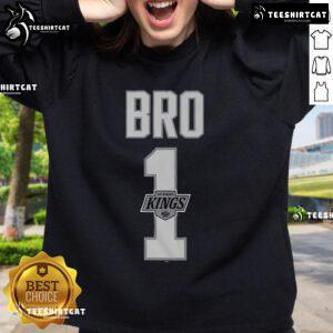 Official Los Angeles Kings Number 1 Bro Sweatshirt in team colors, perfect for fans supporting their favorite NHL team.