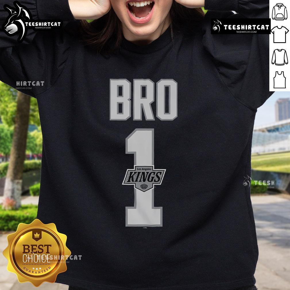 Official Los Angeles Kings Number 1 Bro Sweatshirt in team colors, perfect for fans supporting their favorite NHL team.
