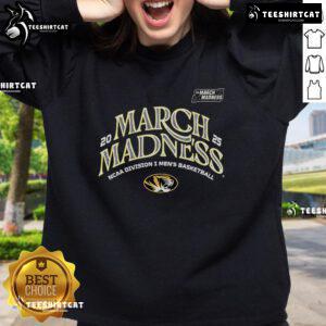 Alt Text: Official Missouri Men's Basketball 2025 March Madness Bound Sweatshirt featuring team logo and vibrant colors.
