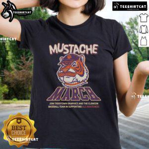 Join Tigertown Graphics for Official Mustache March with the Clemson Baseball Ladies Tee featuring stylish design.