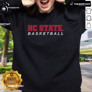 Alt Text: Official NC State Basketball Logo Stack Sweatshirt featuring bold team colors and iconic logo design.