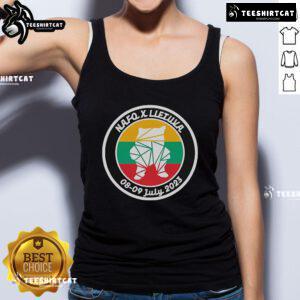 Official Nafo X Lletuva tank top design from July 2023 featuring vibrant colors and unique graphics.