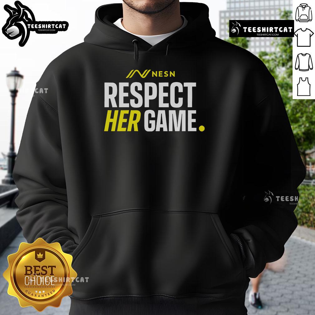 Alt Text: Official NESN Respect Her Game Hoodie in vibrant colors, promoting women's sports and empowerment.