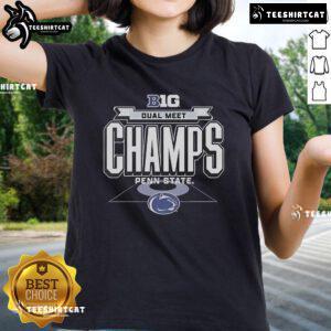 Official Penn State Nittany Lions 2025 Big Ten Wrestling Dual Meet Champions Ladies Tee showcasing team pride.
