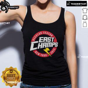 New York 2025 Official Regular Season East Champs tank top showcasing team pride and vibrant graphics.
