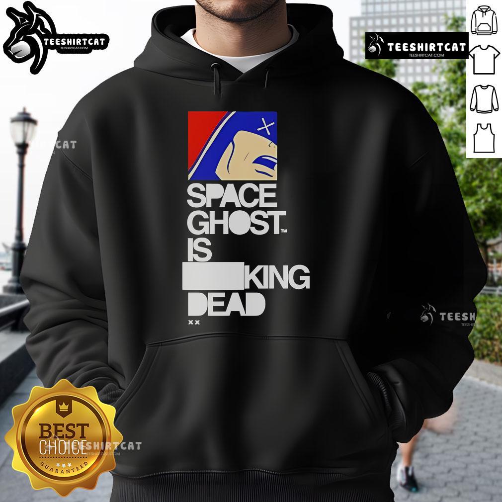 Official Space Ghost Is King Dead Hoodie featuring bold graphics and a modern fit, perfect for fans of the classic cartoon.