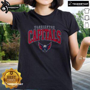 Official Washington Capitals Classic Arched Logo Ladies Tee - stylish women's shirt featuring iconic team logo.
