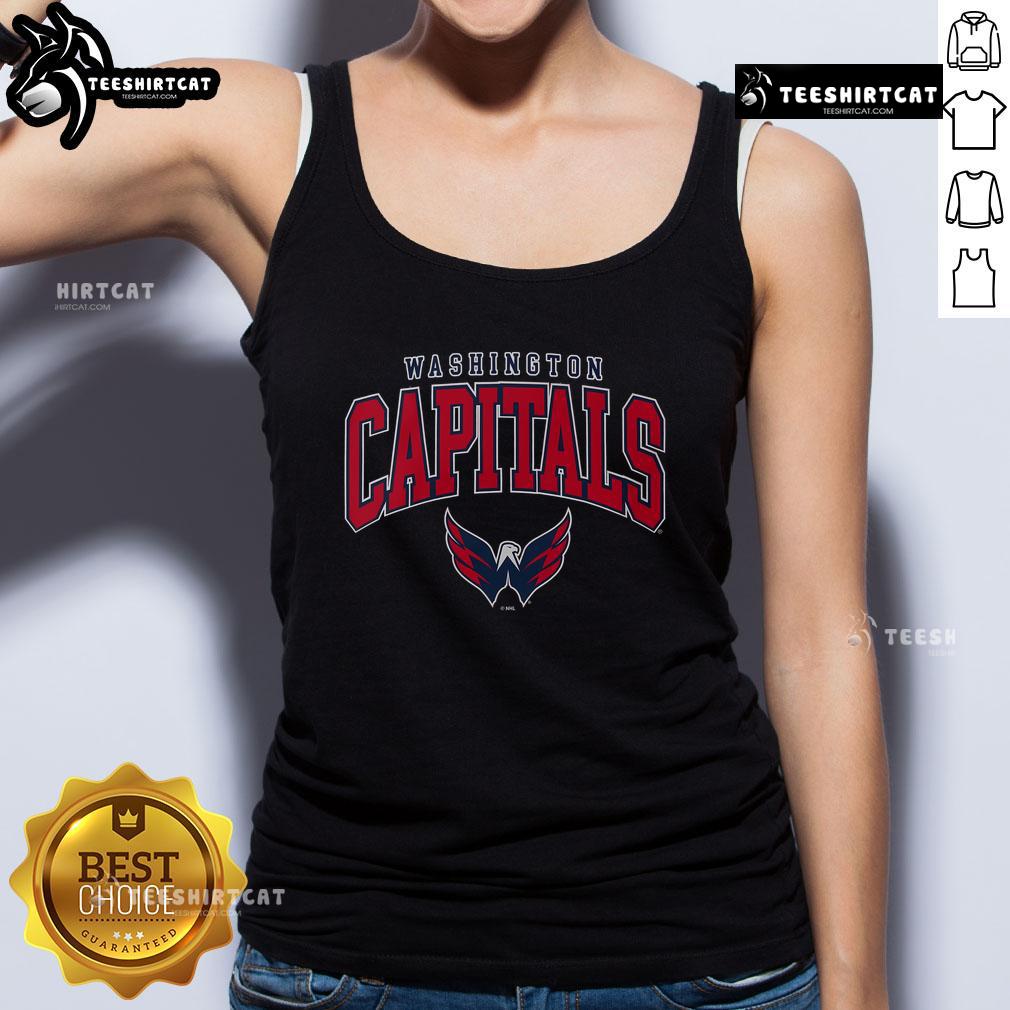 Alt Text: Official Washington Capitals Classic Arched Logo Tank Top featuring the teams iconic logo in vibrant colors.