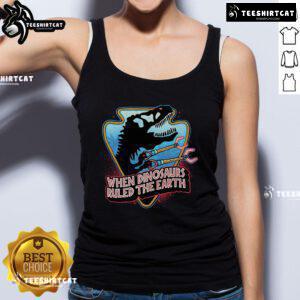 Official When Dinosaurs Ruled The Earth tank top featuring vibrant dino graphics, perfect for prehistoric enthusiasts.
