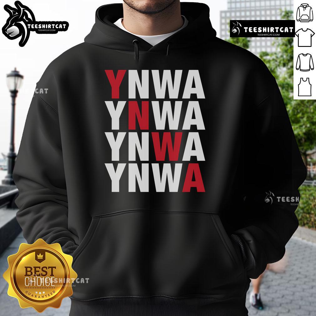 Original You'll Never Walk Alone YNWA Hoodie featuring bold lettering and a comfortable design for fans.