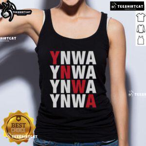 Original You'll Never Walk Alone YNWA tank top featuring bold lettering, perfect for Liverpool fans and casual wear.