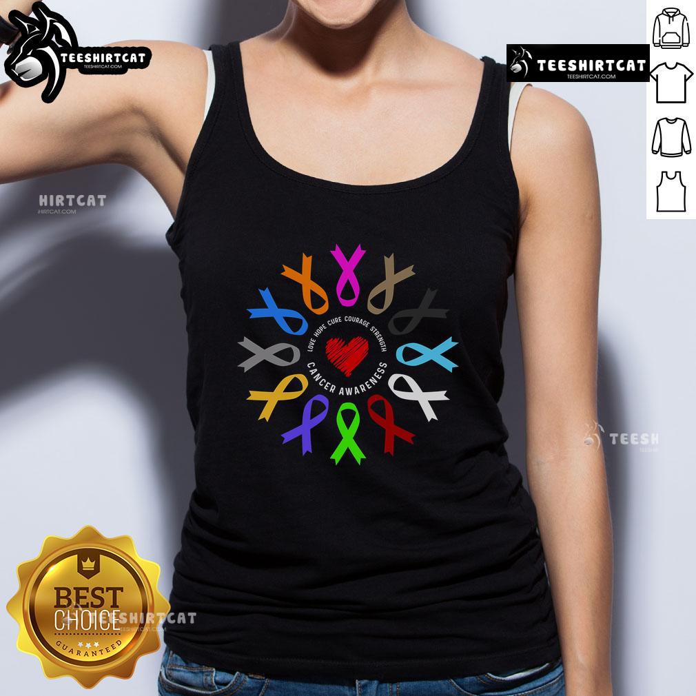Premium Cancer Awareness Fight Cancer Ribbon Heart Tank Top for supporting cancer research and showing solidarity.