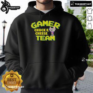 Premium Chuck E. Cheese Gamer Team Hoodie featuring a vibrant design, perfect for gaming enthusiasts and fans.
