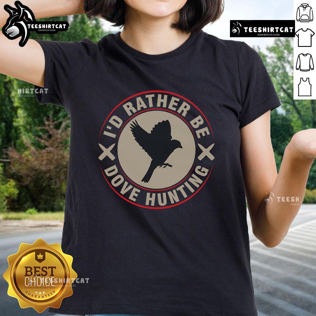 Premium Dove Hunt tee featuring meaningful dove wings design, perfect for dove hunting enthusiasts and stylish ladies.
