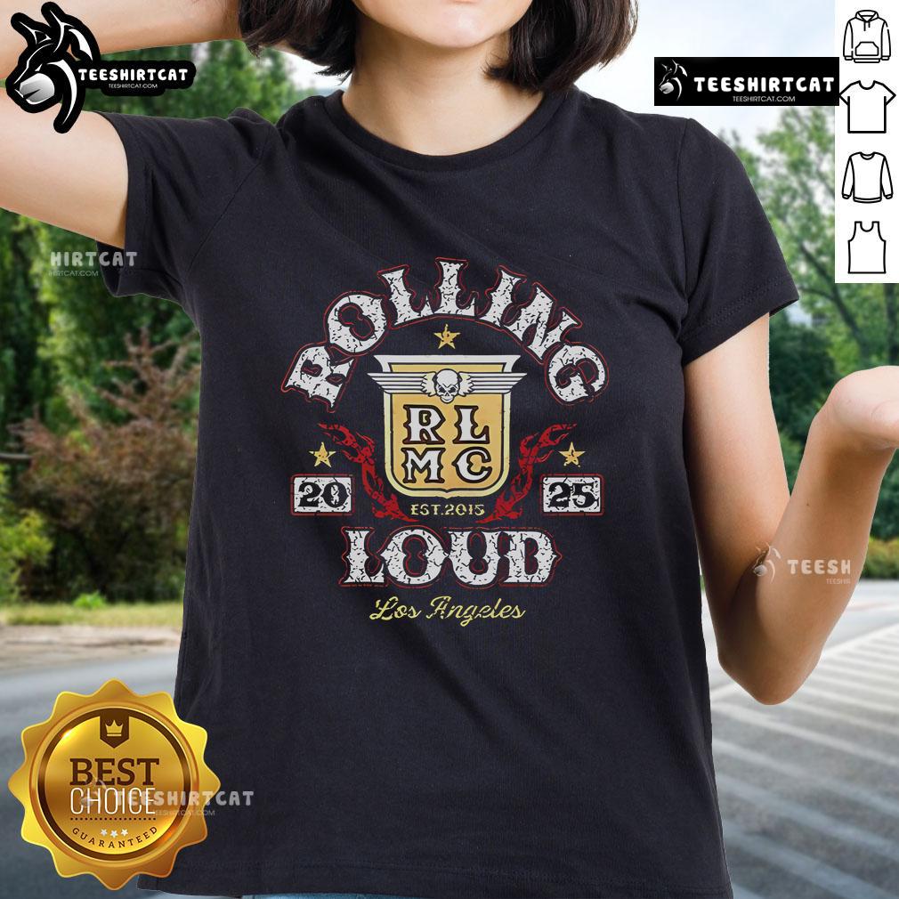 Premium Rolling Loud Los Angeles 2025 Est 2015 ladies tee featuring stylish design and comfortable fit.