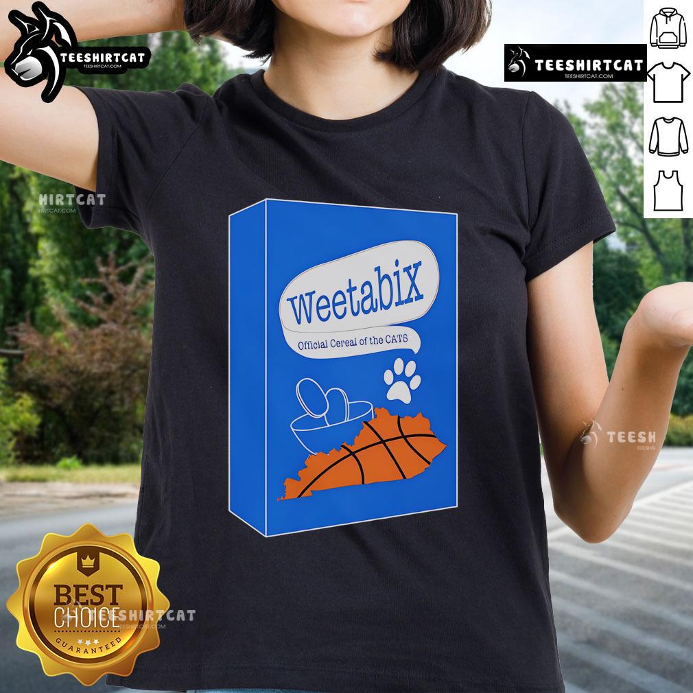 Premium Weetabix Cats Cereal Ladies Tee featuring a stylish cat graphic on a comfortable t-shirt for cereal lovers.