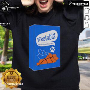 Premium Weetabix Cats Cereal Sweatshirt featuring playful cat graphics and a cozy design for cereal lovers.