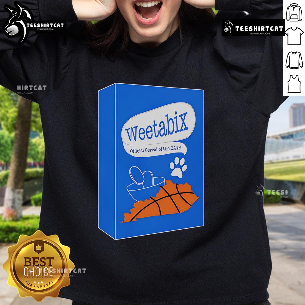 Premium Weetabix Cats Cereal Sweatshirt featuring playful cat graphics and a cozy design for cereal lovers.