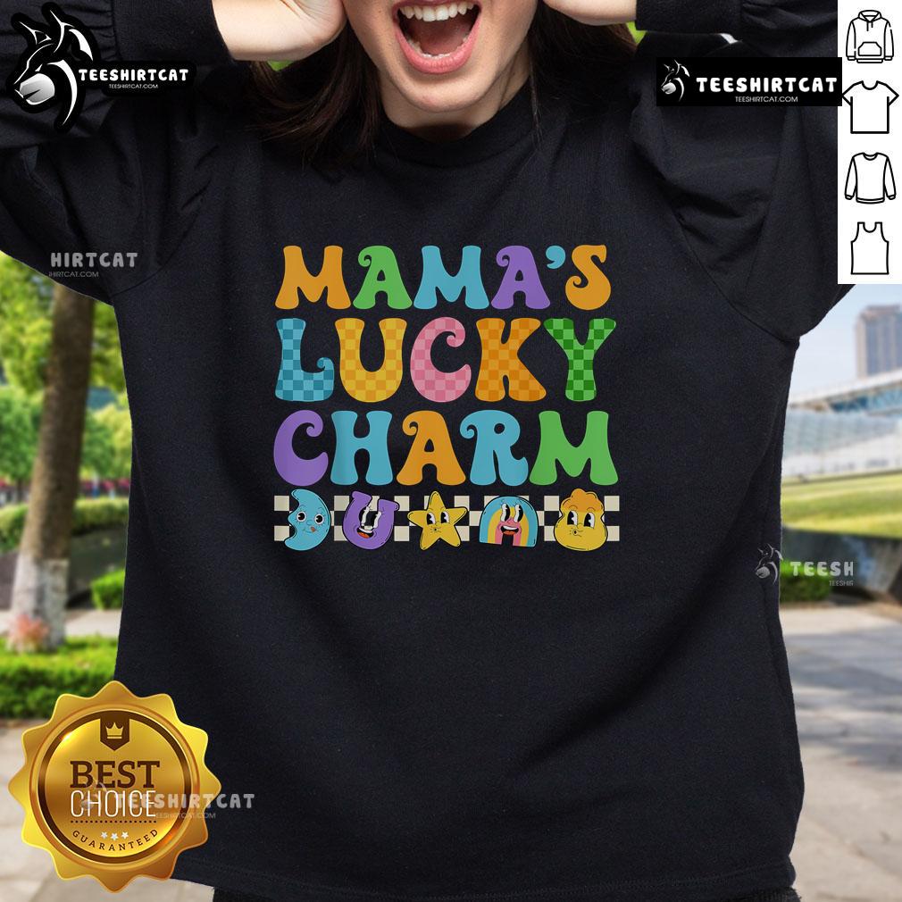 Pretty Mamas Lucky Charm Saint Patrick's Day Sweatshirt featuring festive green design and cozy fit for celebrating.