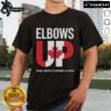 Top Elbows Up True North Strong And Free T-Shirt featuring a bold graphic design celebrating Canadian pride.