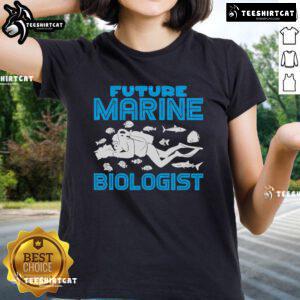 Women's tee featuring 'Top Future Marine Biologist' design, perfect for ocean life and biology enthusiasts.