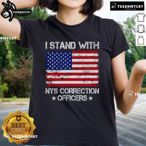Top I Stand With NYS Correction Officers Ladies Tee featuring a bold design, perfect for supporting correction officers.