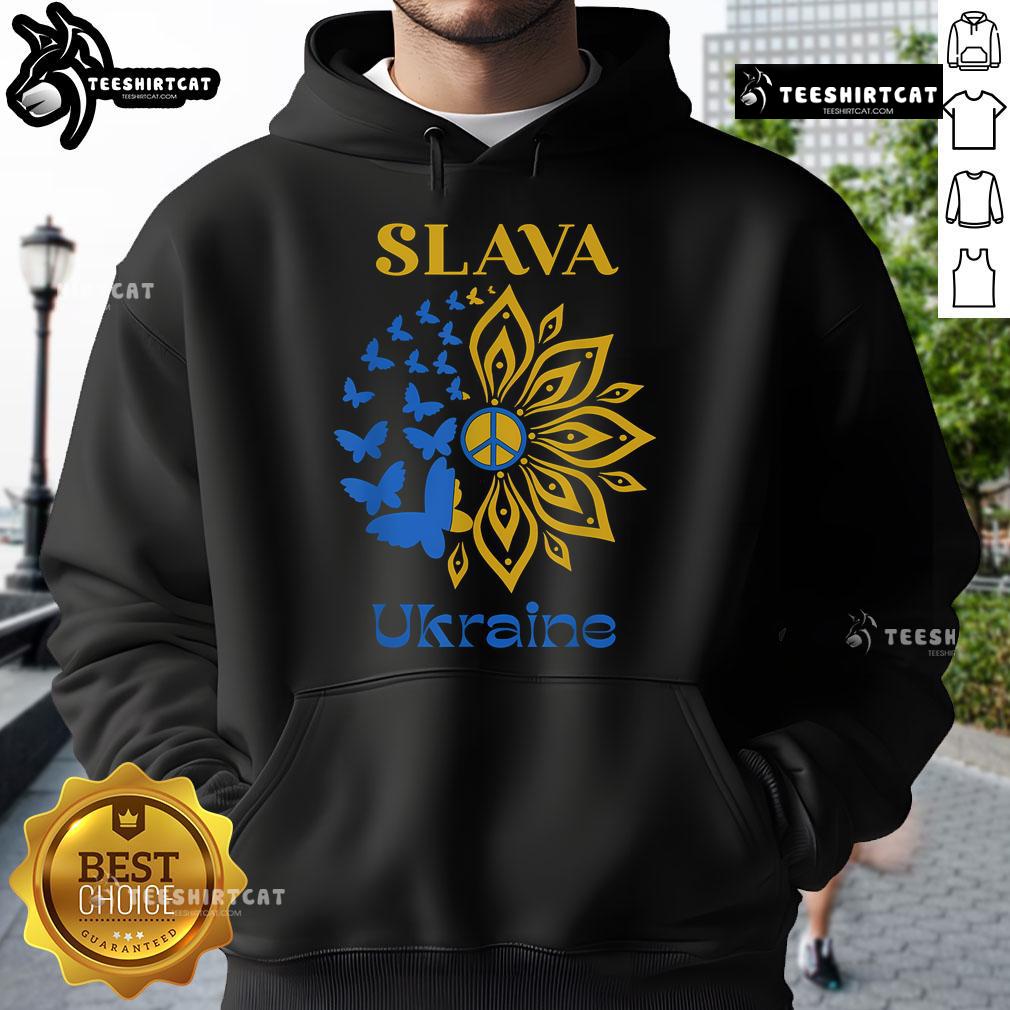 Ukrainian flag hoodie featuring vibrant sunflowers, symbolizing pride and support for Ukraine's heritage and culture.