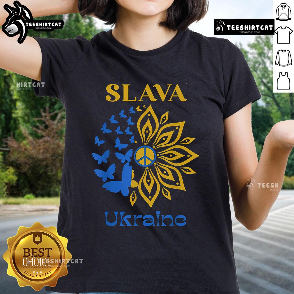 Top Slava Ukraini sunflower tee featuring the Ukrainian flag, perfect for showing support and pride in Ukraine.
