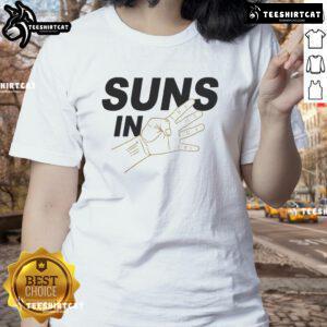Awesome Suns in 4 Playoff Basketball ladies tee showcasing vibrant team colors and stylish design for female fans.