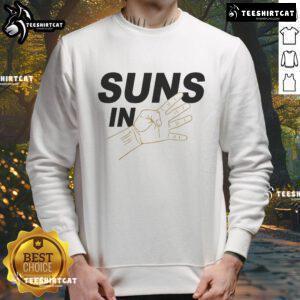 Alt Text: Awesome Suns in 4 Playoff Basketball sweatshirt featuring vibrant colors and bold team logo for fans.