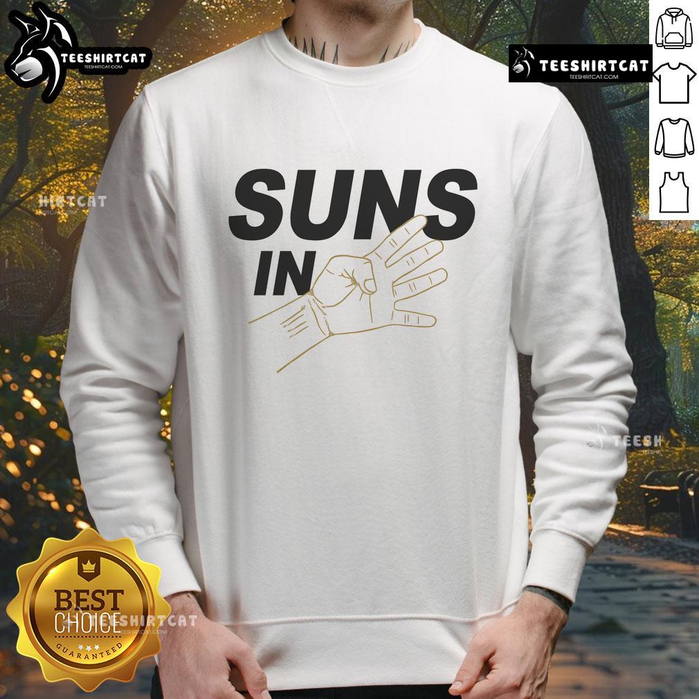 Alt Text: Awesome Suns in 4 Playoff Basketball sweatshirt featuring vibrant colors and bold team logo for fans.