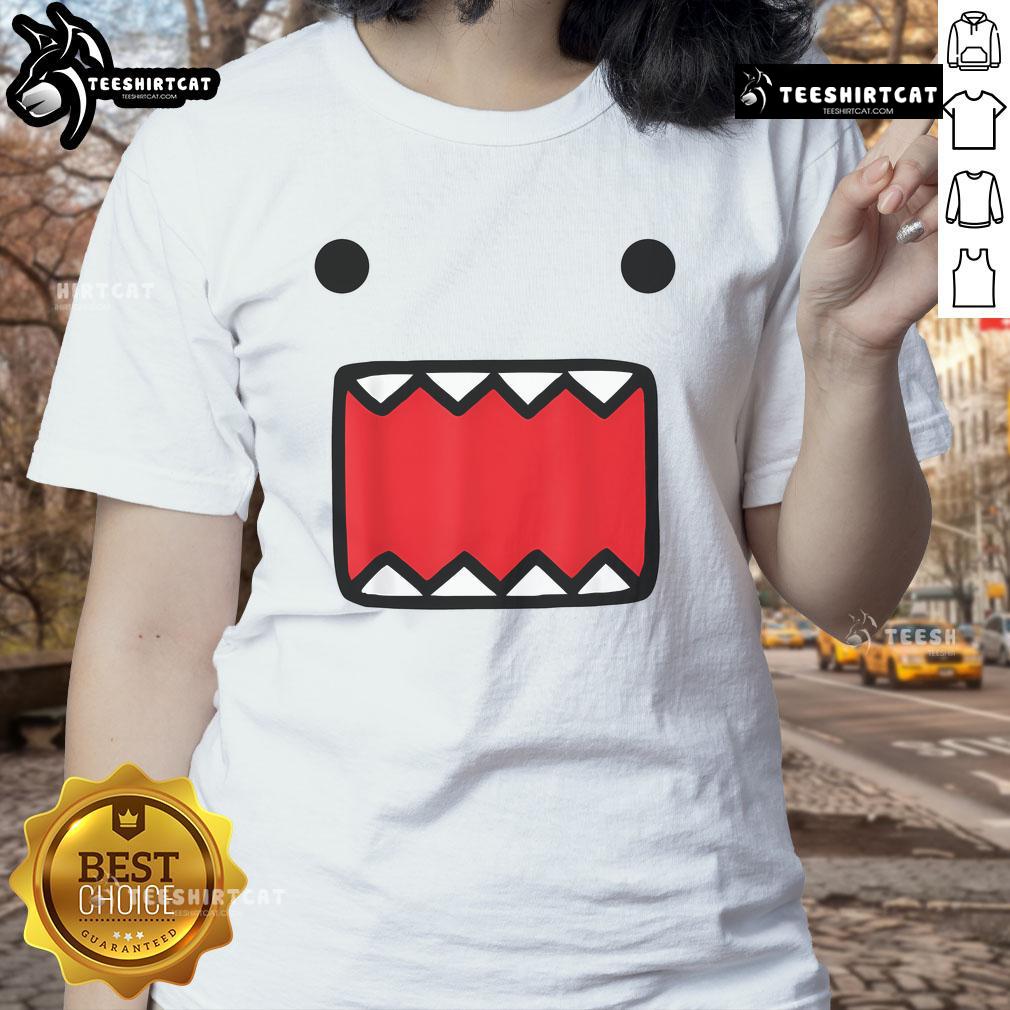 Adorable Cute Domo Kun Face Ladies Tee featuring a vibrant Domo Kun graphic on soft fabric, perfect for casual wear.