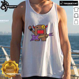 Cute Domo Rocker cartoon character tank top featuring a playful design perfect for fans of quirky apparel.
