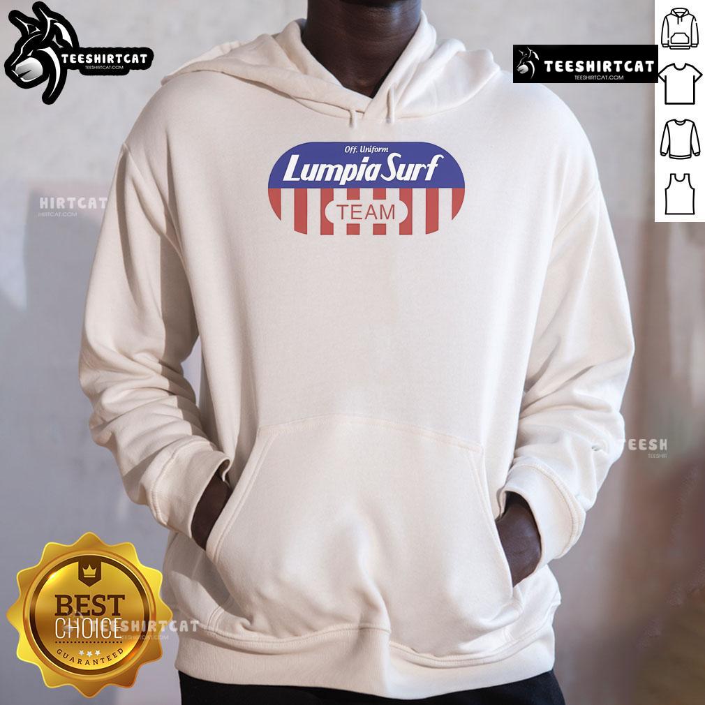 Good Lumpia Surf Team Off Uniform Flakes Hoodie in vibrant colors, perfect for beach lovers and surf enthusiasts.