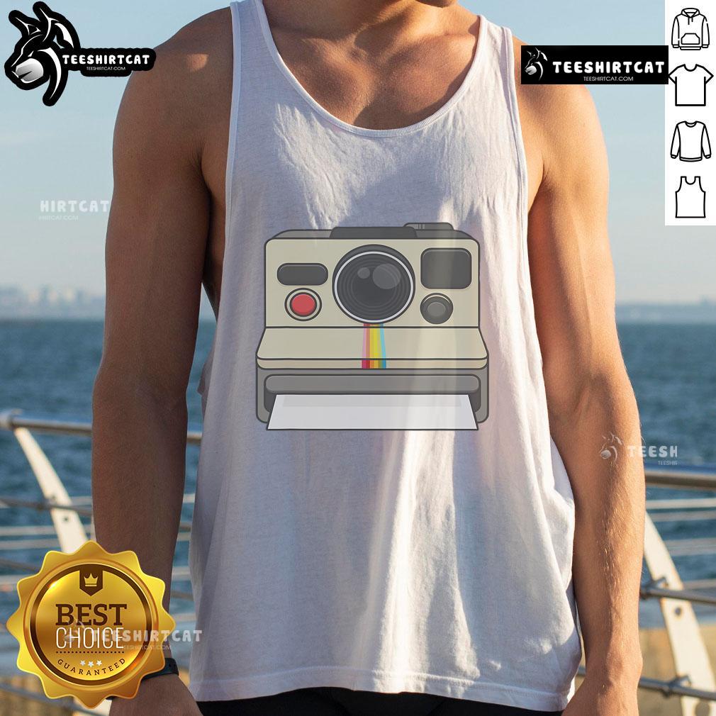 Good Vintage Instant Camera 80s Style Tank Top featuring retro design and vibrant colors, perfect for vintage fashion lovers.