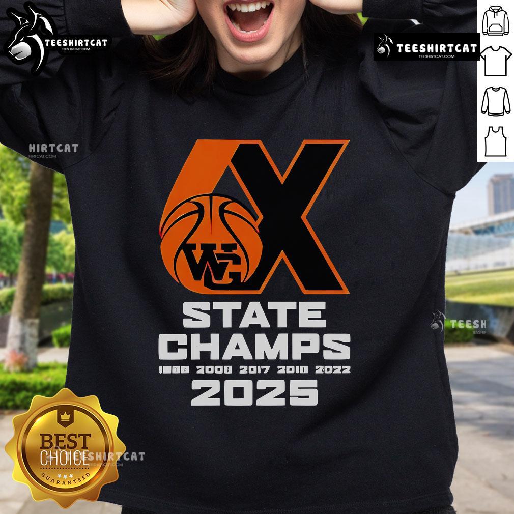 Good Webster Groves Basketball 6x State Champs 2025 sweatshirt featuring team colors and logo for proud supporters.