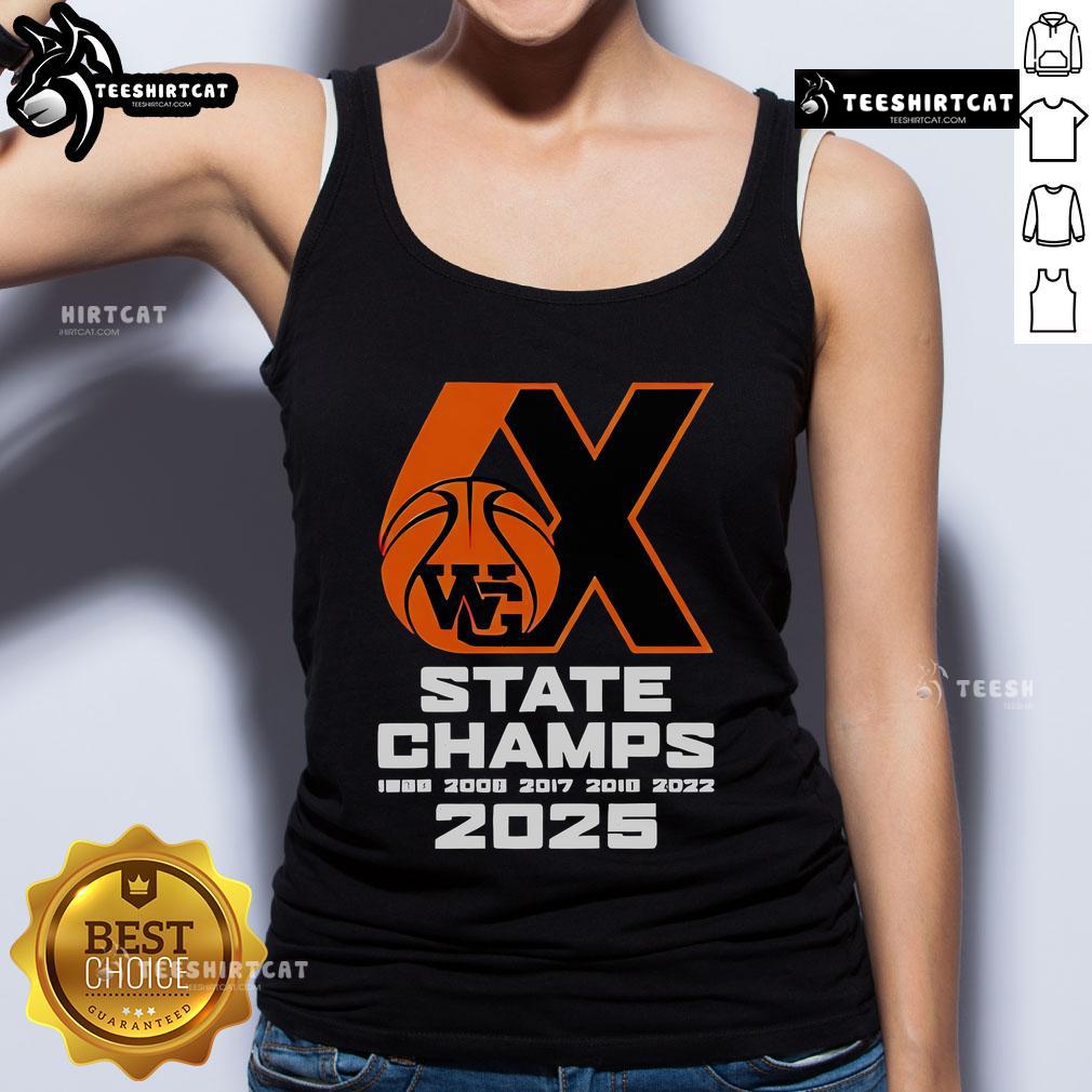 Good Webster Groves Basketball 6x State Champs 2025 tank top, showcasing team pride and championship achievement.