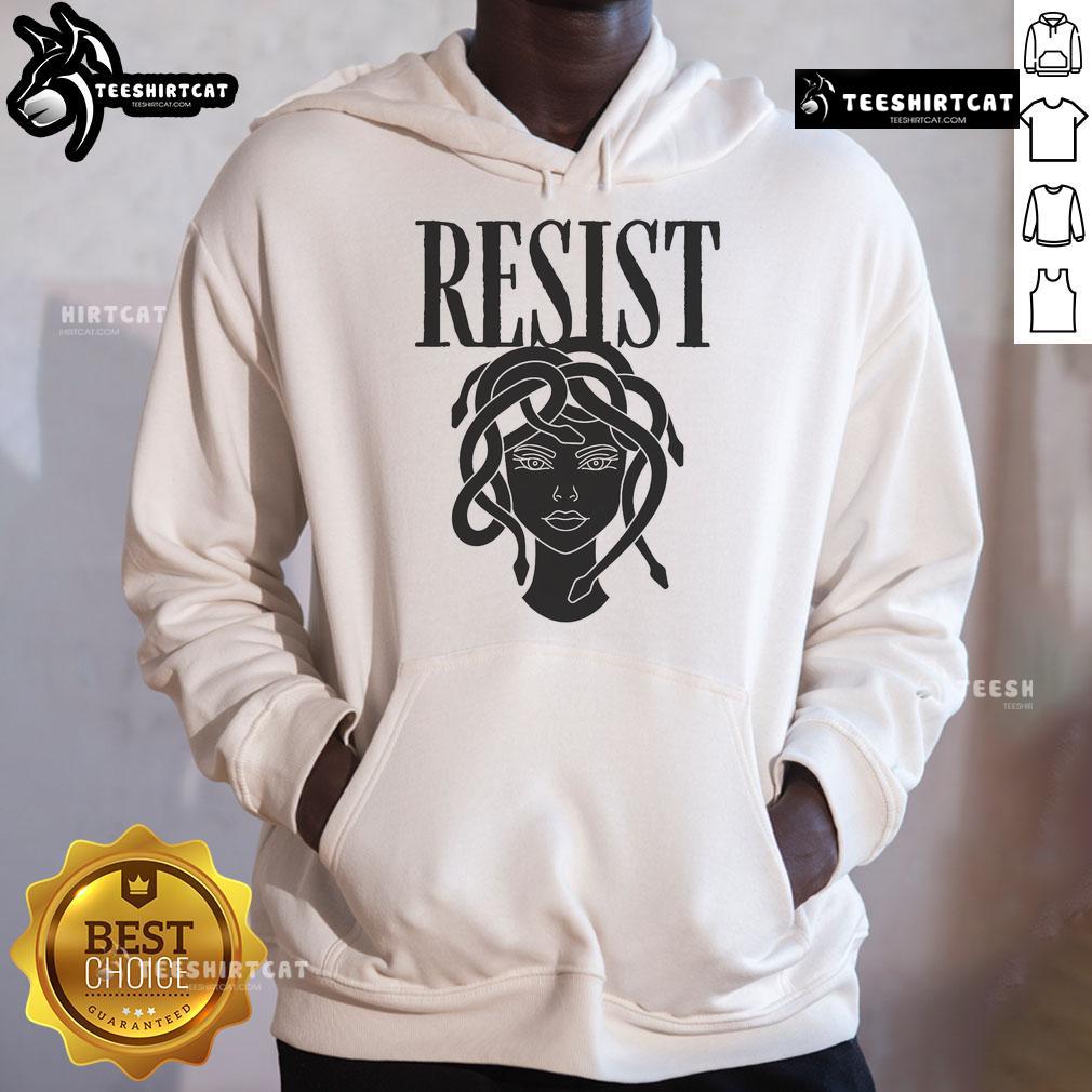 Hot Resist Medusa Women's Rights Feminist Rage Hoodie featuring bold graphic design promoting women's empowerment.