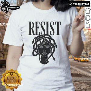 Hot Resist Medusa Women's Rights Feminist Rage Tee featuring a bold graphic design promoting women's empowerment.