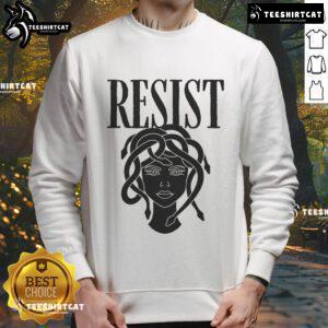 Hot Resist Medusa Womens Rights Feminist Rage Sweatshirt showcasing bold graphic design for empowerment and activism.
