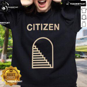 Nice Citizen Stairway Sweatshirt displayed on a model, showcasing its stylish design and comfortable fit for casual wear.